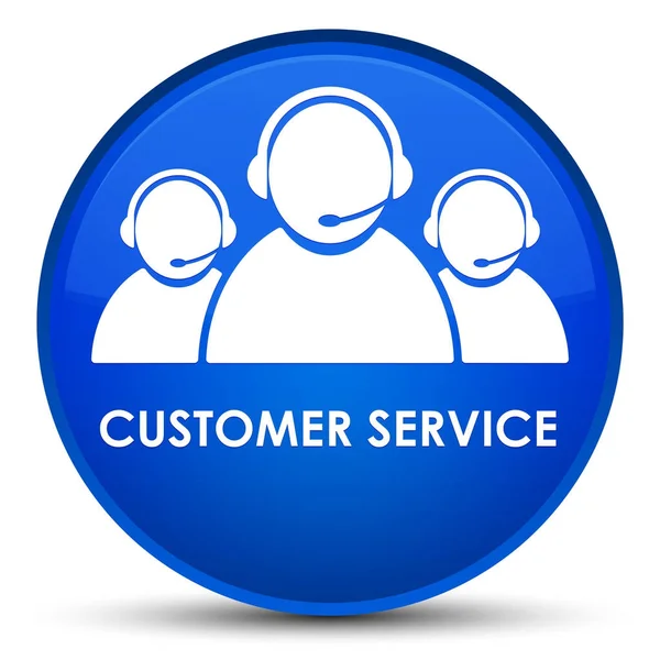 客户服务 (团队图标) 特别蓝圆按钮 — 图库照片