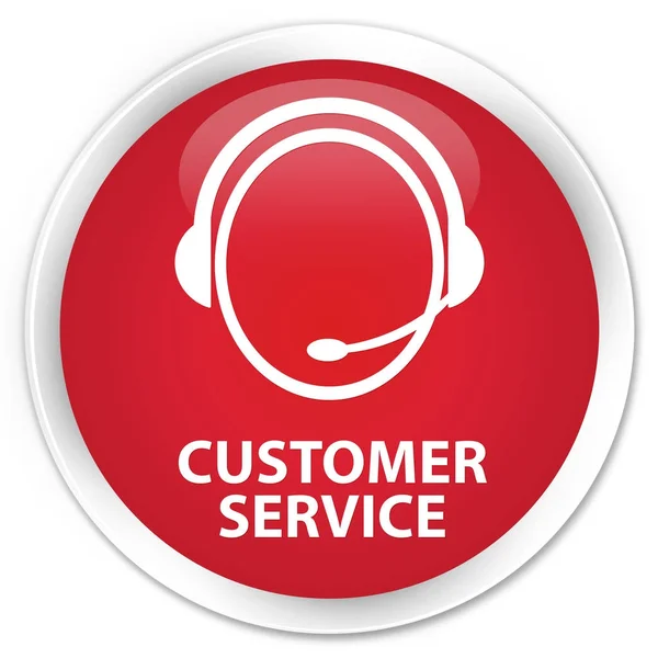 Servicio al cliente (icono de atención al cliente) botón redondo rojo premium — Foto de Stock