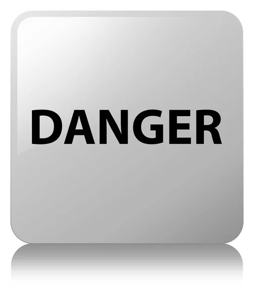 Danger white square button — Stock Photo, Image