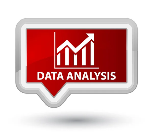 Analisis data (ikon statistik) tombol banner merah utama — Stok Foto