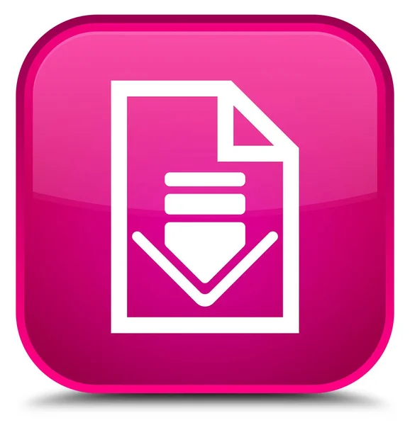다운로드 문서 아이콘 특별 한 분홍색 사각형 버튼 — 스톡 사진