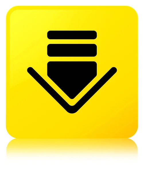 Baixar ícone amarelo botão quadrado — Fotografia de Stock