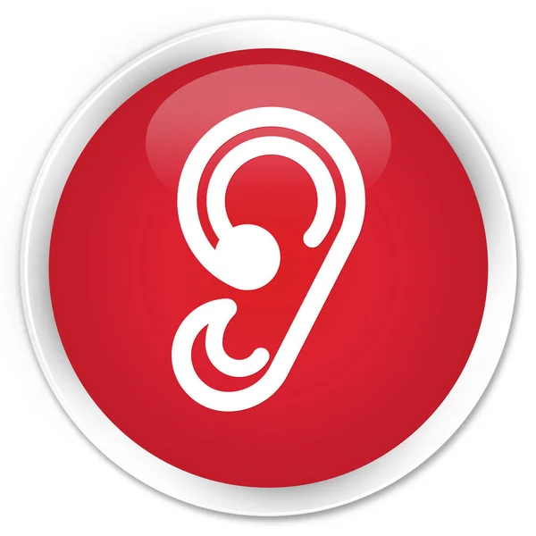 Oído icono premium botón redondo rojo —  Fotos de Stock
