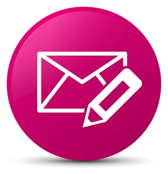 Modifica icona email pulsante rotondo rosa — Foto Stock