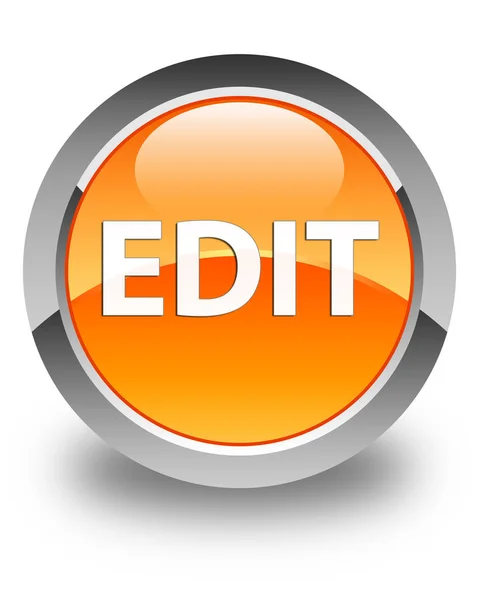 Editar brillante botón redondo naranja — Foto de Stock