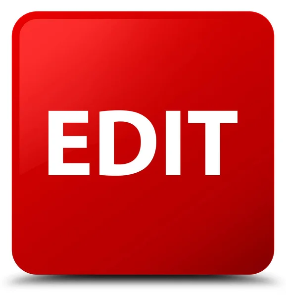 Editar botón cuadrado rojo — Foto de Stock