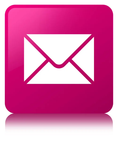 Przycisk □ e-mail ikona różowy — Zdjęcie stockowe