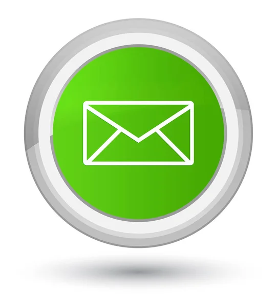 Ícone de e-mail botão redondo verde macio — Fotografia de Stock