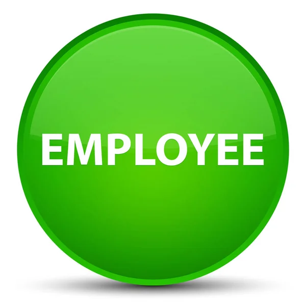Спеціальна зелена кругла кнопка працівника — стокове фото