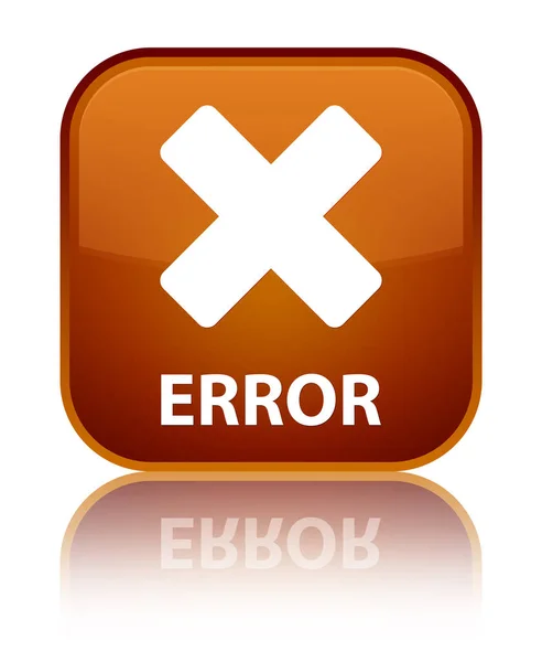 Error (cancel icon) special brown square button — Stock Photo, Image