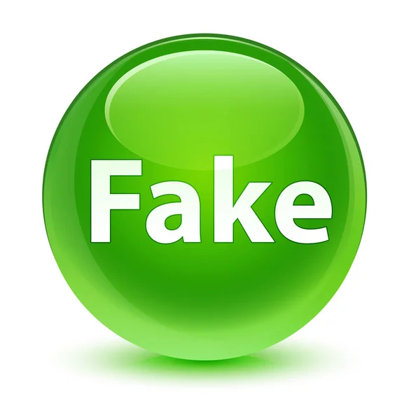 Botão redondo verde vítreo falso — Fotografia de Stock