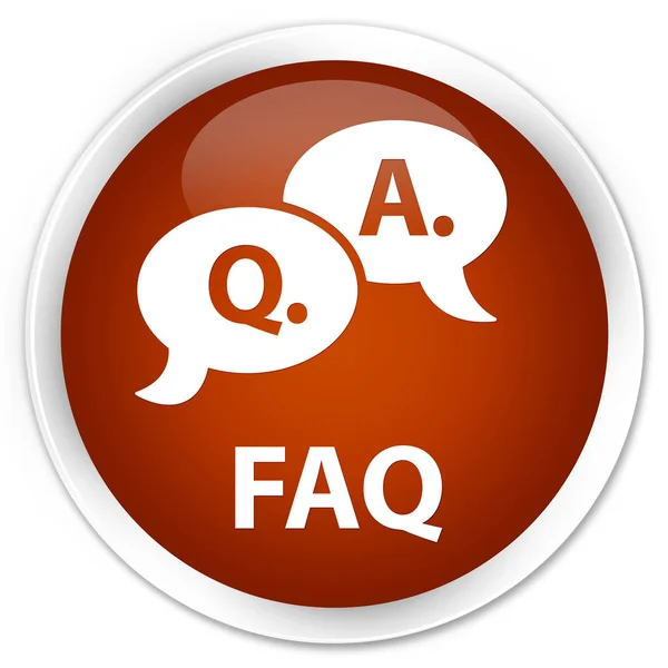 FAQ (fråga svar bubbla ikon) premium bruna runda knappen — Stockfoto