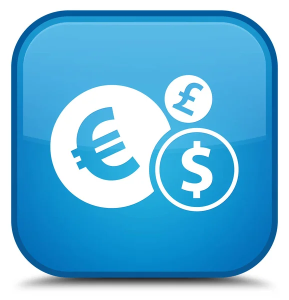 Finances icon special cyan blue square button — Stock Photo, Image