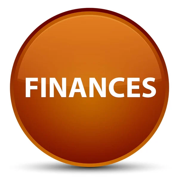 Finances special brown round button — Stock fotografie