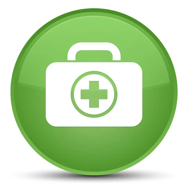 Botiquín de primeros auxilios icono especial botón redondo verde suave — Foto de Stock