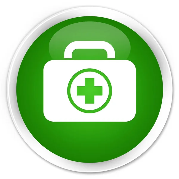 First aid kit ikona premium zielony okrągły przycisk — Zdjęcie stockowe