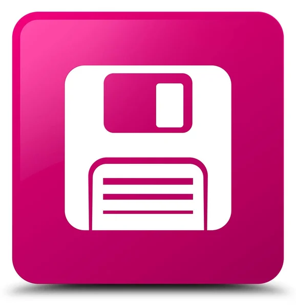 Diskettensymbol rosa quadratischer Knopf — Stockfoto