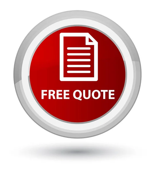 Free quote (page icon) prime red round button — Stock Photo, Image