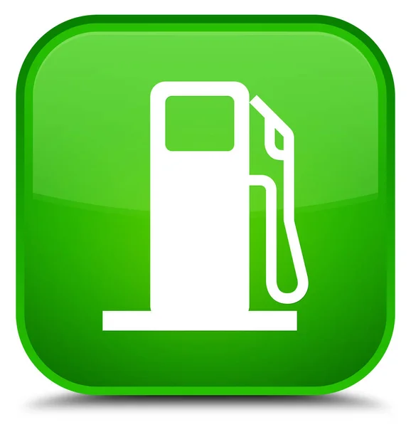 Icono dispensador de combustible botón cuadrado verde especial — Foto de Stock