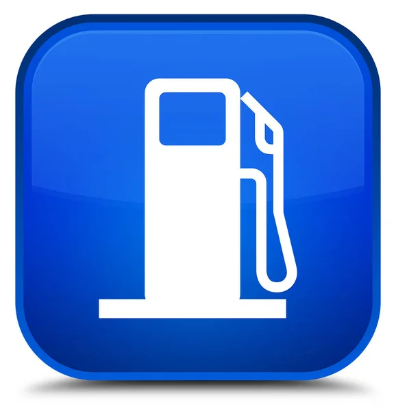Ícone distribuidor de combustível botão quadrado azul especial — Fotografia de Stock