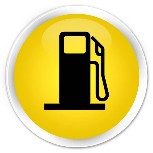 Ícone do distribuidor de combustível botão redondo amarelo premium — Fotografia de Stock