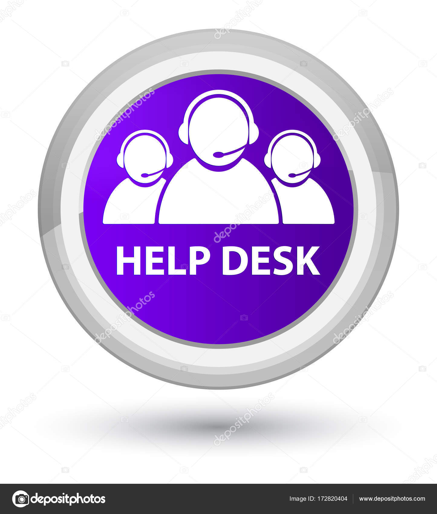 Help Desk Customer Care Team Icon Prime Purple Round Button