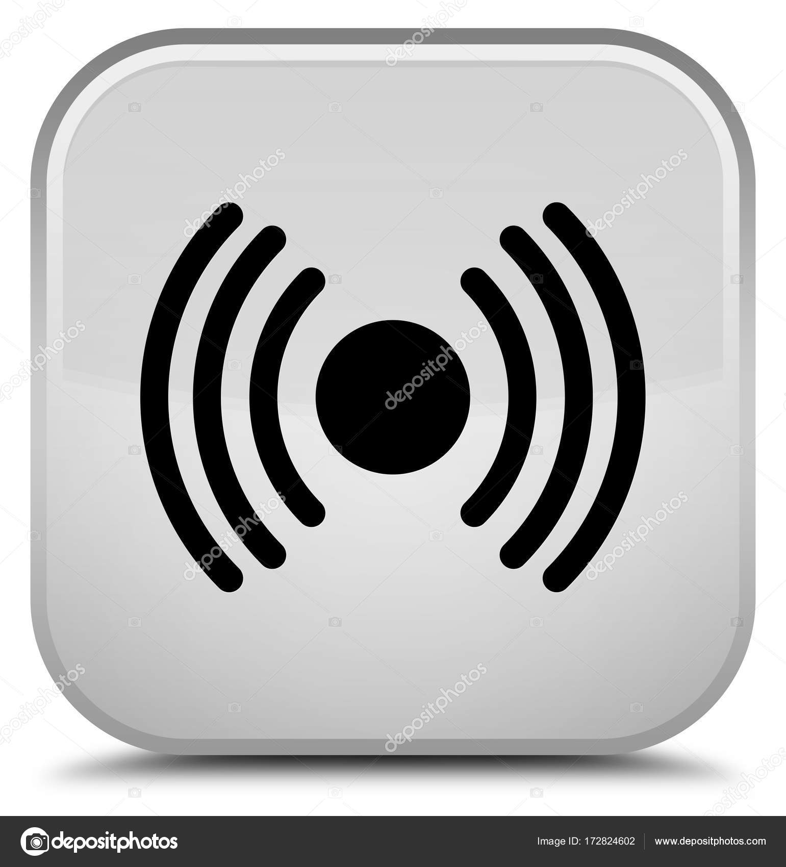 ネットワーク信号アイコン特別な白い正方形ボタン ストック写真 C Fr Design