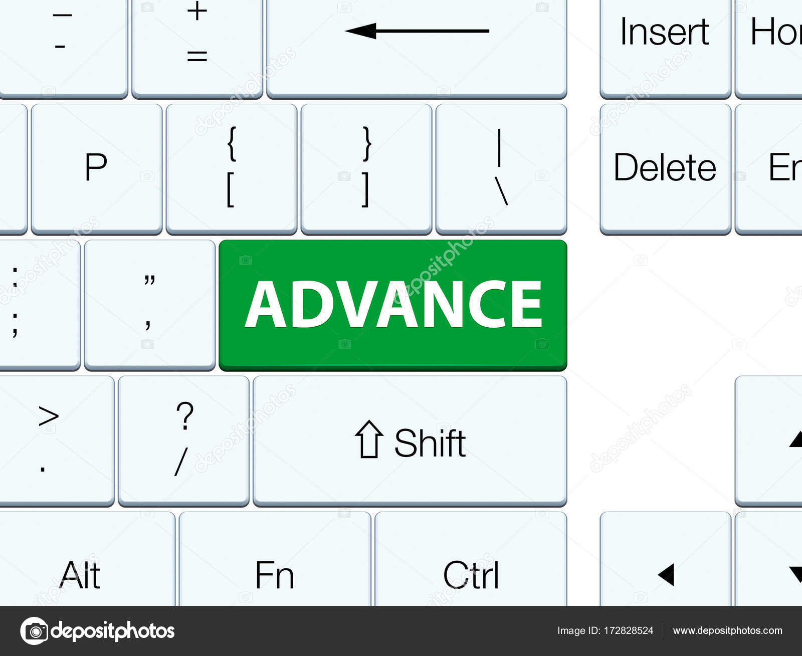 Advance green keyboard button — Stock Photo © FR_Design #172828524