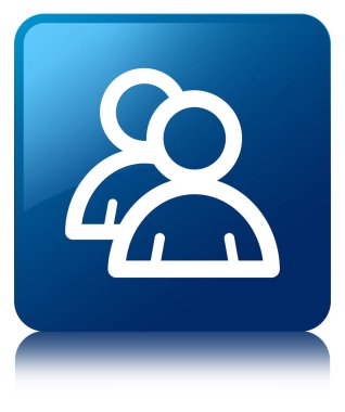 Grup simgesi mavi kare düğme