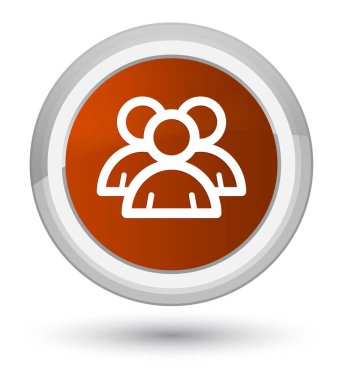 Grup simgesi ilk kahverengi yuvarlak düğmesi