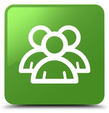 Grup simgesi yumuşak yeşil kare düğme