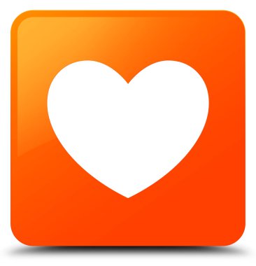 Kalp simgesi turuncu kare düğme