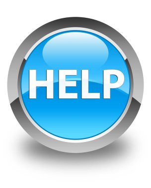 Parlak mavi düğme mavi yardım