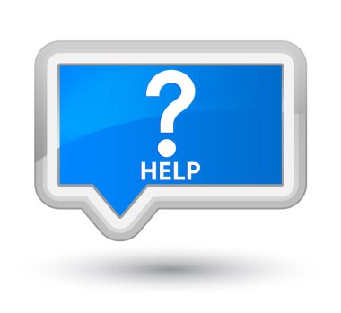 Yardım (soru simgesi) asal camgöbeği mavi bayrak düğmesi