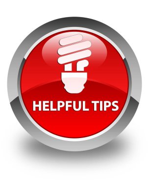 Yararlı ipuçları (ampul simgesi) parlak kırmızı yuvarlak düğme