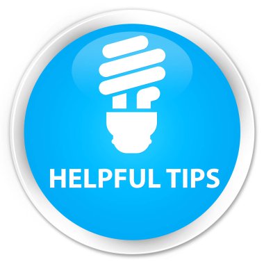 Yararlı ipuçları (ampul simgesi) sigorta primi camgöbeği mavi yuvarlak düğmesi