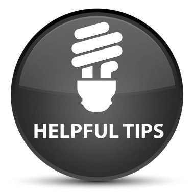 Yararlı ipuçları (ampul simgesi) özel siyah yuvarlak düğmesi