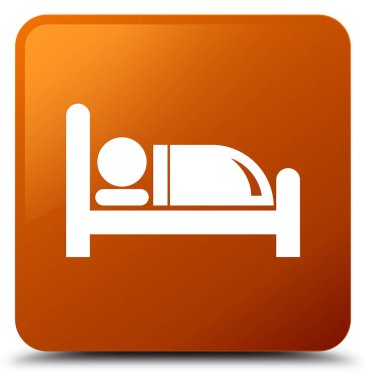 Otel yatak kutsal kişilerin resmi kahverengi kare düğme