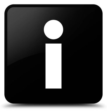 Bilgi simgesi siyah kare düğme