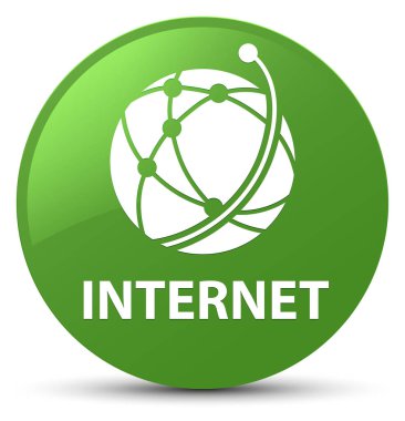 Internet (küresel ağ simgesini) yumuşak yeşil yuvarlak düğmesi