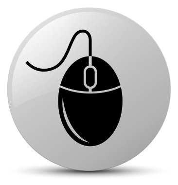 Fare simgesi Beyaz yuvarlak düğmesi