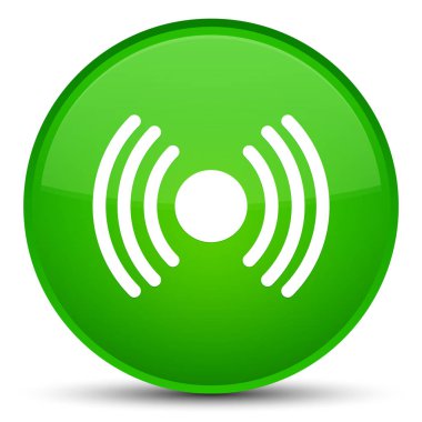 Ağ sinyali kutsal kişilerin resmi özel yeşil yuvarlak düğme