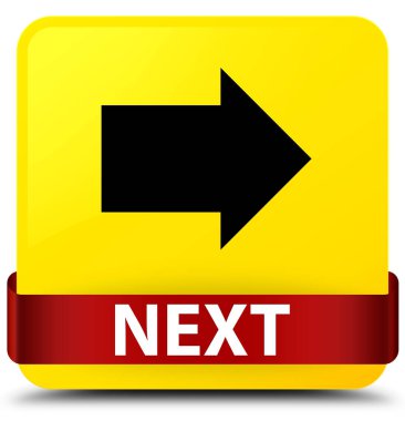 Sonraki sarı kare düğme kırmızı kurdele orta