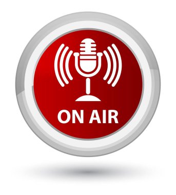 Hava (mikrofon simgesi) baş kırmızı düğme yuvarlak