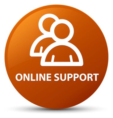 Çevrimiçi destek (grup simgesi) kahverengi yuvarlak düğmesi