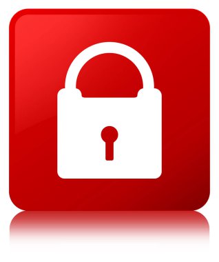 Asma kilit simgesi kırmızı kare düğmesini