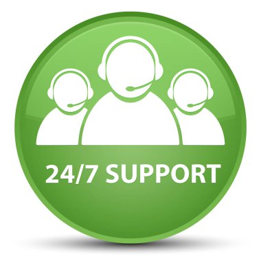 24/7 Destek (müşteri bakım ekibi simgesi) özel yumuşak yeşil yuvarlak 