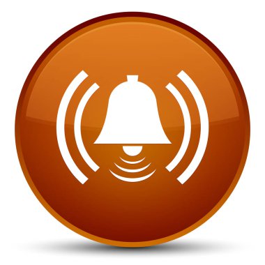 Alarm simgesini özel kahverengi yuvarlak düğmesi