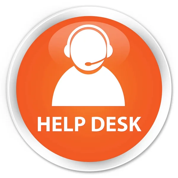 Help desk (customer care icon) premium orange round button