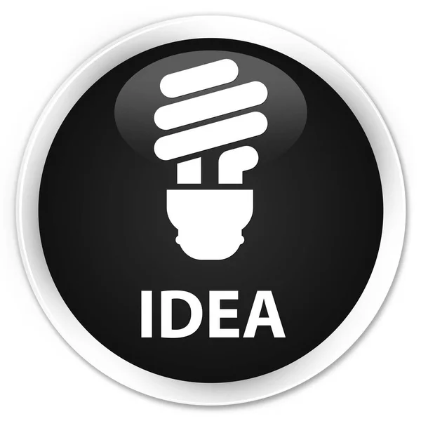 Idea (ikonu žárovky) premium černé kulaté tlačítko — Stock fotografie